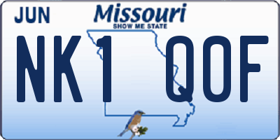 MO license plate NK1Q0F