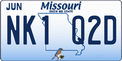 MO license plate NK1Q2D