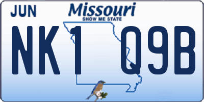 MO license plate NK1Q9B