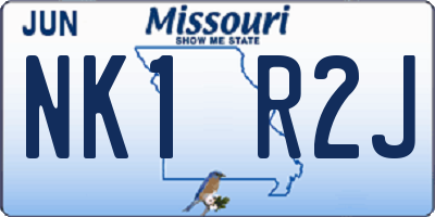 MO license plate NK1R2J