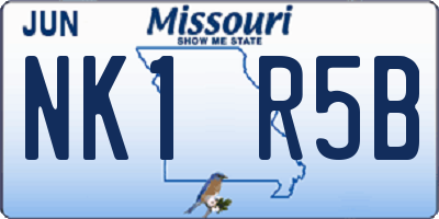 MO license plate NK1R5B