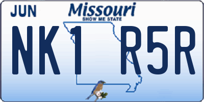 MO license plate NK1R5R