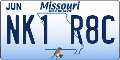 MO license plate NK1R8C