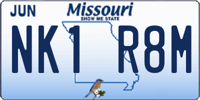 MO license plate NK1R8M