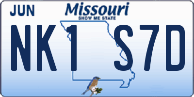 MO license plate NK1S7D