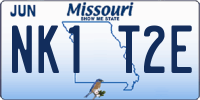 MO license plate NK1T2E