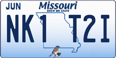 MO license plate NK1T2I