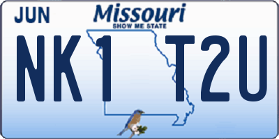 MO license plate NK1T2U