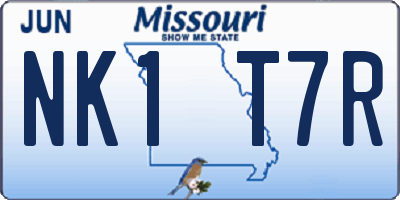 MO license plate NK1T7R