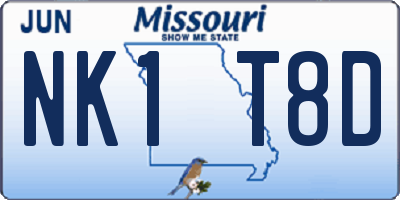 MO license plate NK1T8D