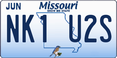 MO license plate NK1U2S
