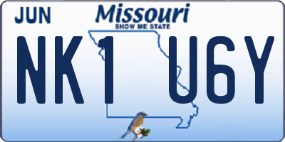 MO license plate NK1U6Y