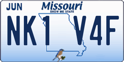 MO license plate NK1V4F