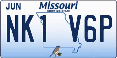 MO license plate NK1V6P