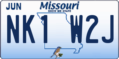 MO license plate NK1W2J