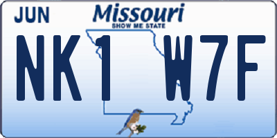 MO license plate NK1W7F