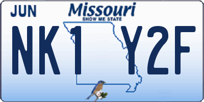MO license plate NK1Y2F