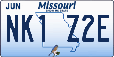 MO license plate NK1Z2E