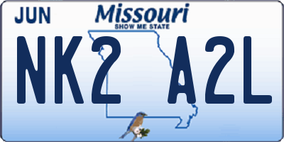 MO license plate NK2A2L