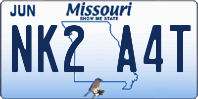 MO license plate NK2A4T