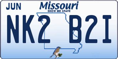 MO license plate NK2B2I