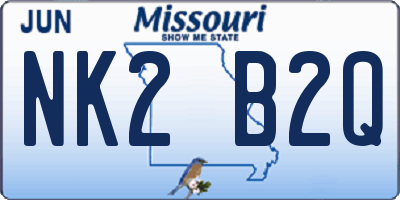 MO license plate NK2B2Q