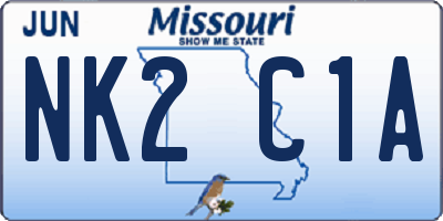 MO license plate NK2C1A