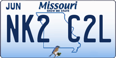 MO license plate NK2C2L