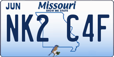 MO license plate NK2C4F