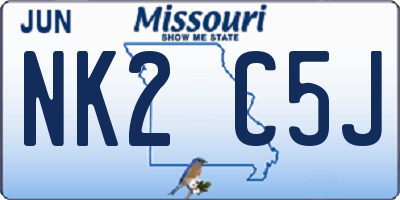 MO license plate NK2C5J