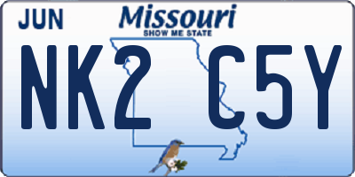 MO license plate NK2C5Y