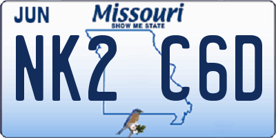 MO license plate NK2C6D