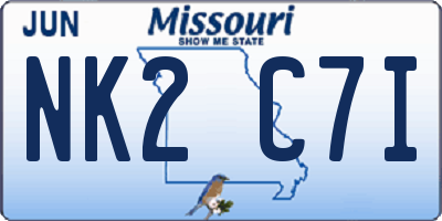 MO license plate NK2C7I