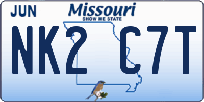 MO license plate NK2C7T