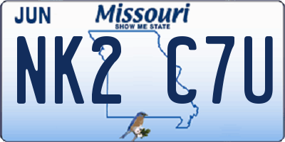 MO license plate NK2C7U