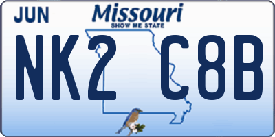 MO license plate NK2C8B