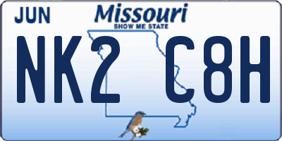 MO license plate NK2C8H