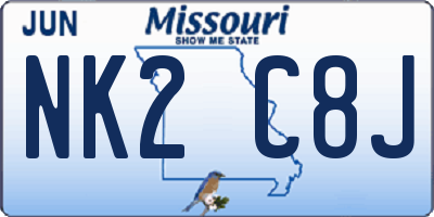 MO license plate NK2C8J