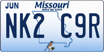 MO license plate NK2C9R
