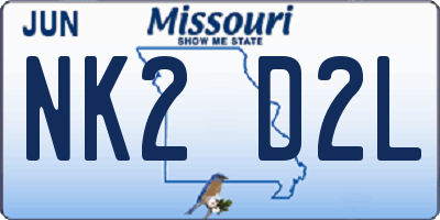MO license plate NK2D2L