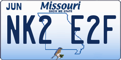 MO license plate NK2E2F