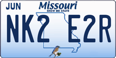MO license plate NK2E2R