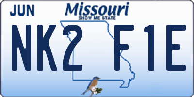 MO license plate NK2F1E
