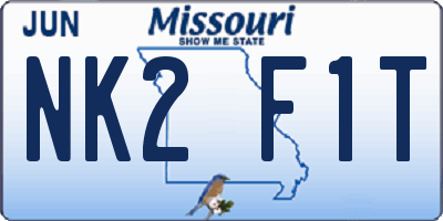 MO license plate NK2F1T