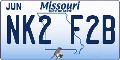 MO license plate NK2F2B