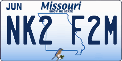 MO license plate NK2F2M