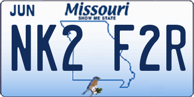 MO license plate NK2F2R