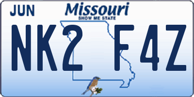MO license plate NK2F4Z