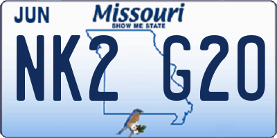 MO license plate NK2G2O