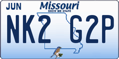 MO license plate NK2G2P
